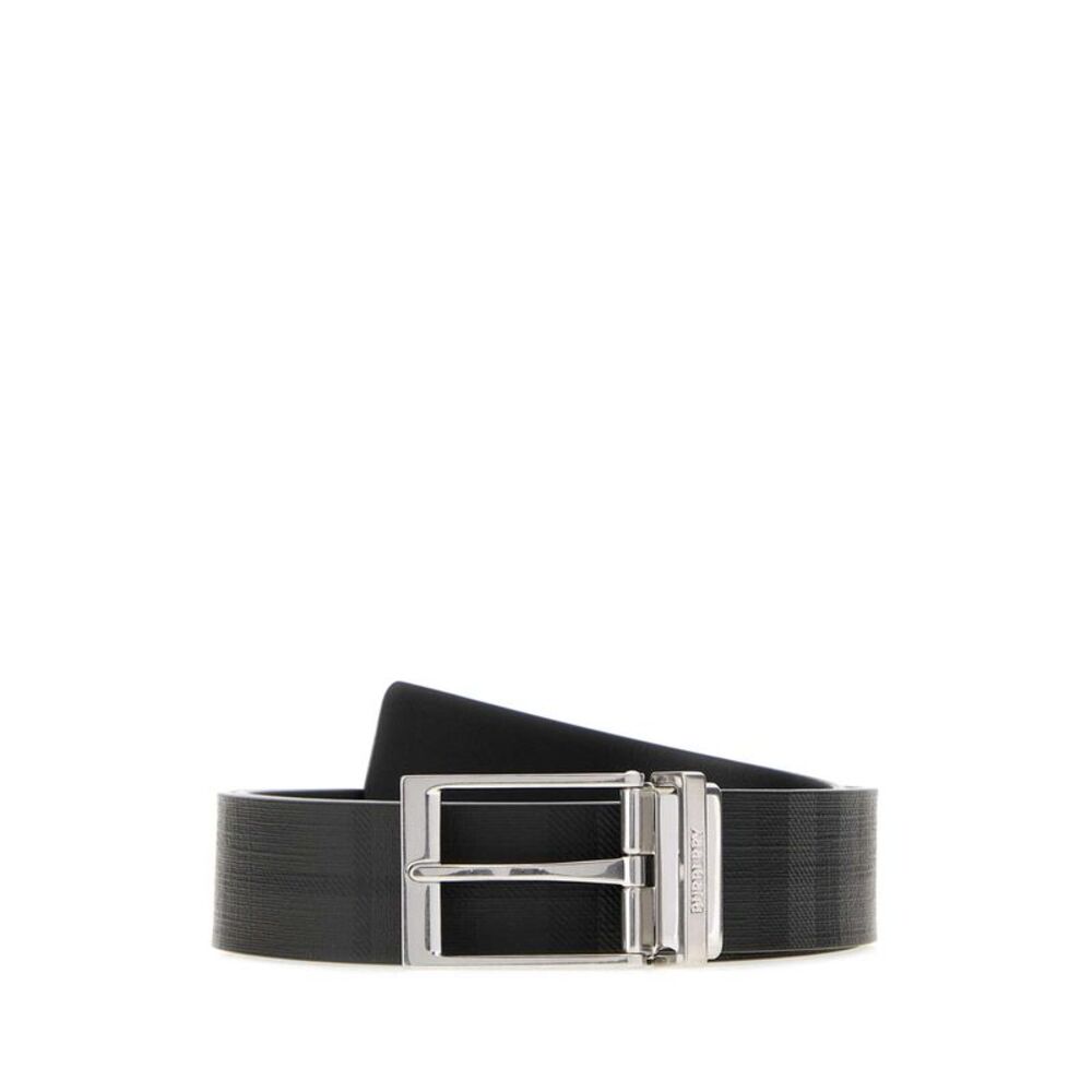 Burberry Men Printed Canvas Reversible Check Belt